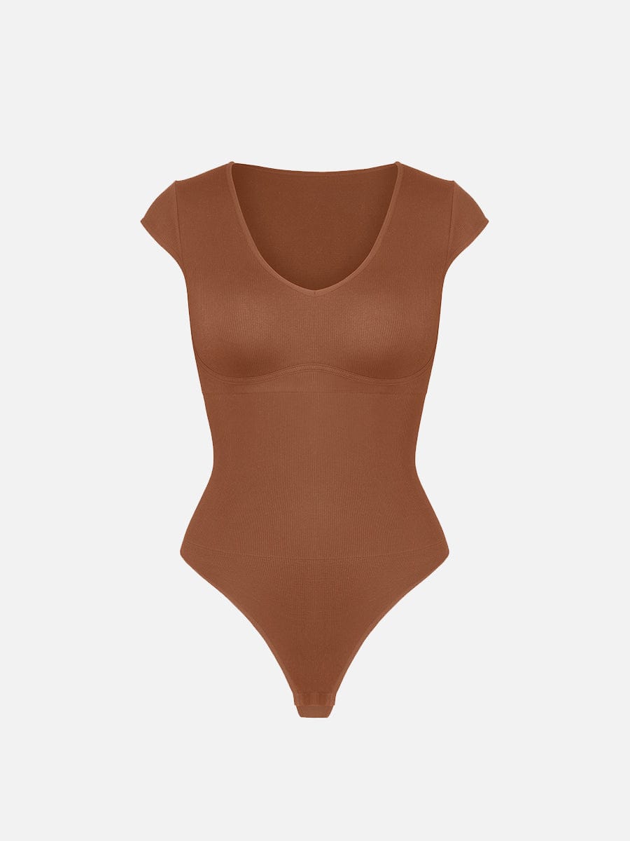 HeyCurve| Sømløs dyb V-talje og maveformende g-streng bodystocking