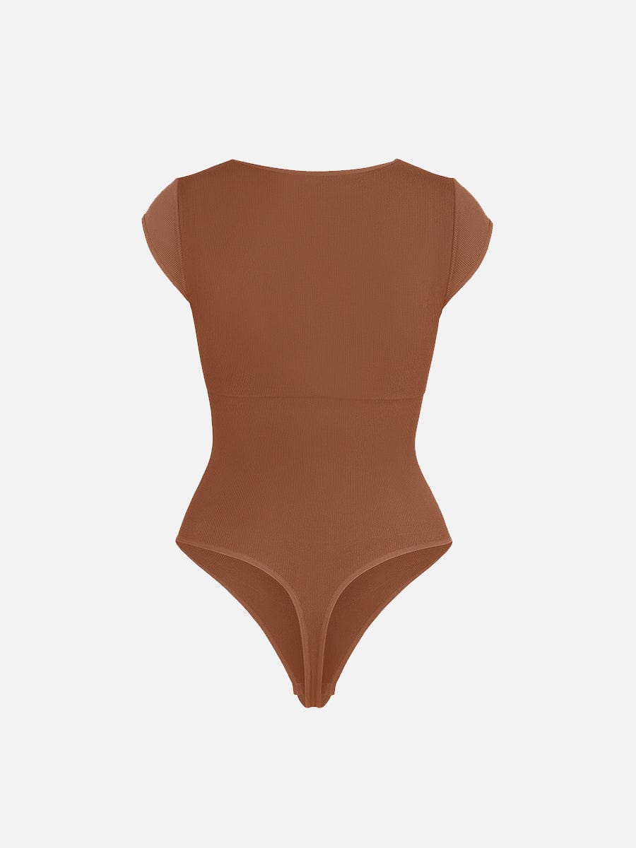 HeyCurve| Sømløs dyb V-talje og maveformende g-streng bodystocking