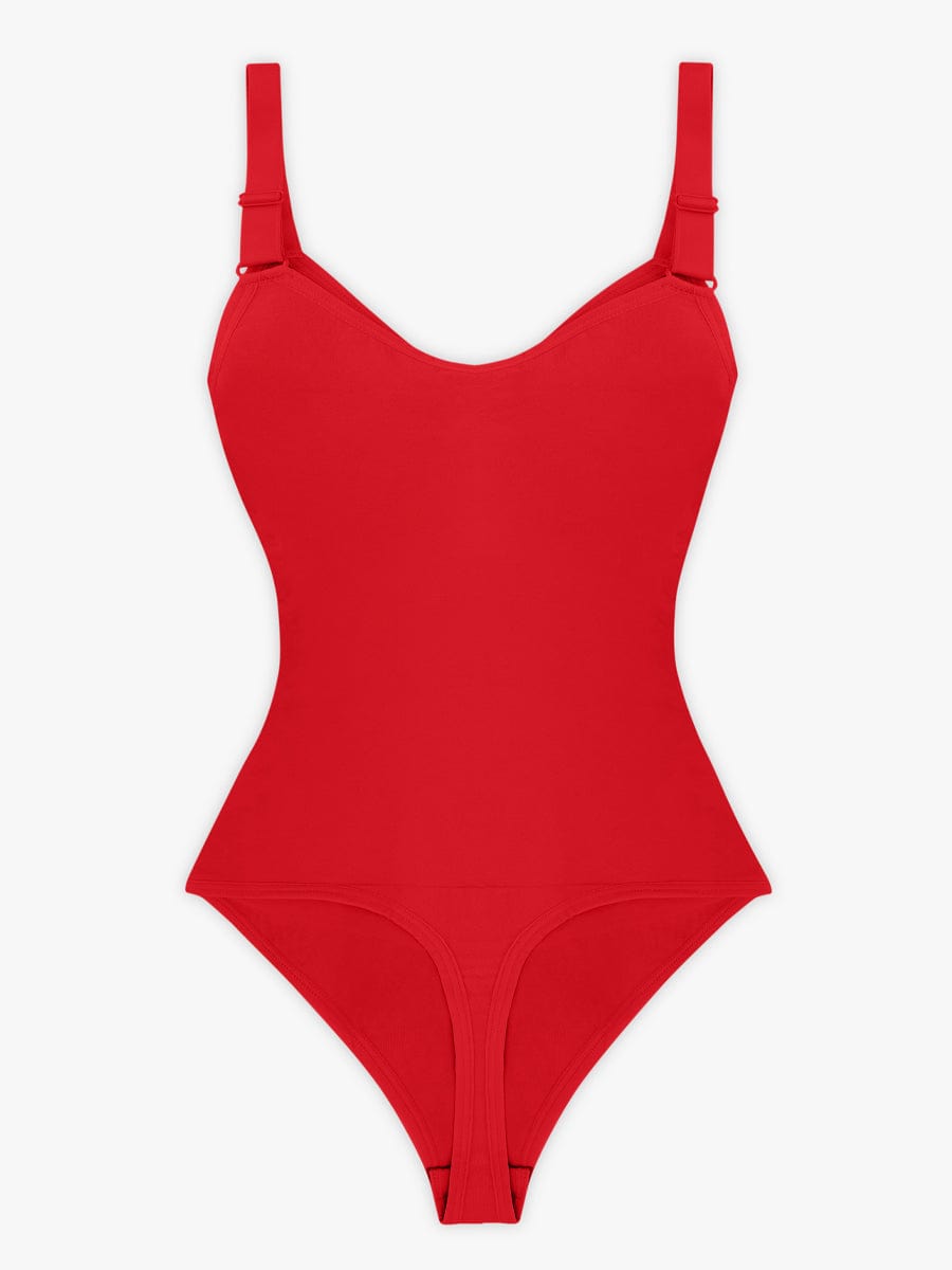 HeyCurve| Sømløs plunge bryststøtte bodysuit med clips indeni