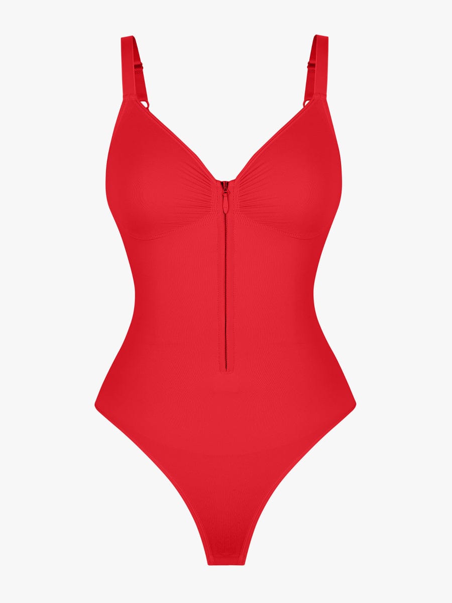 HeyCurve| Sømløs plunge bryststøtte bodysuit med clips indeni