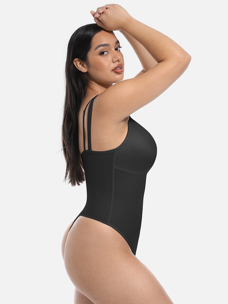 HeyCurve| Blonder V-hals T-back Talje og maveformende G-streng Bodystocking