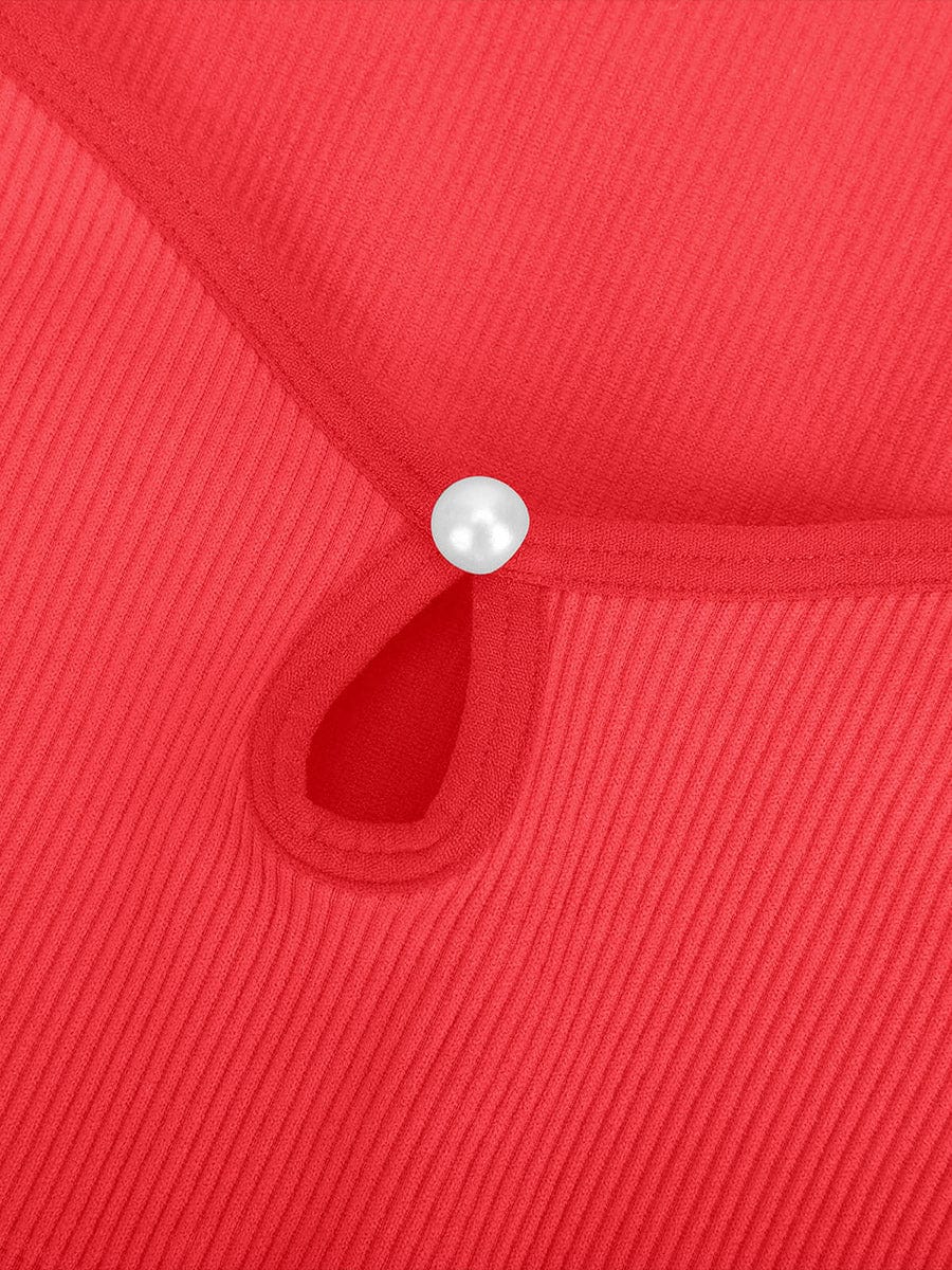 HeyCurve| Sømløs ribbet sexet hul scoop hals talje mavekontrol thong bodysuit