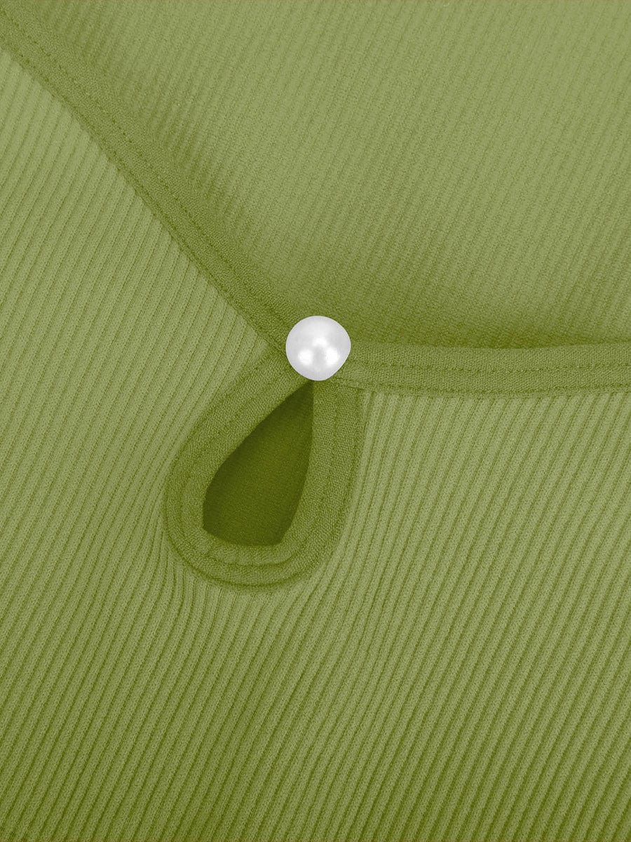 HeyCurve| Sømløs ribbet sexet hul scoop hals talje mavekontrol thong bodysuit