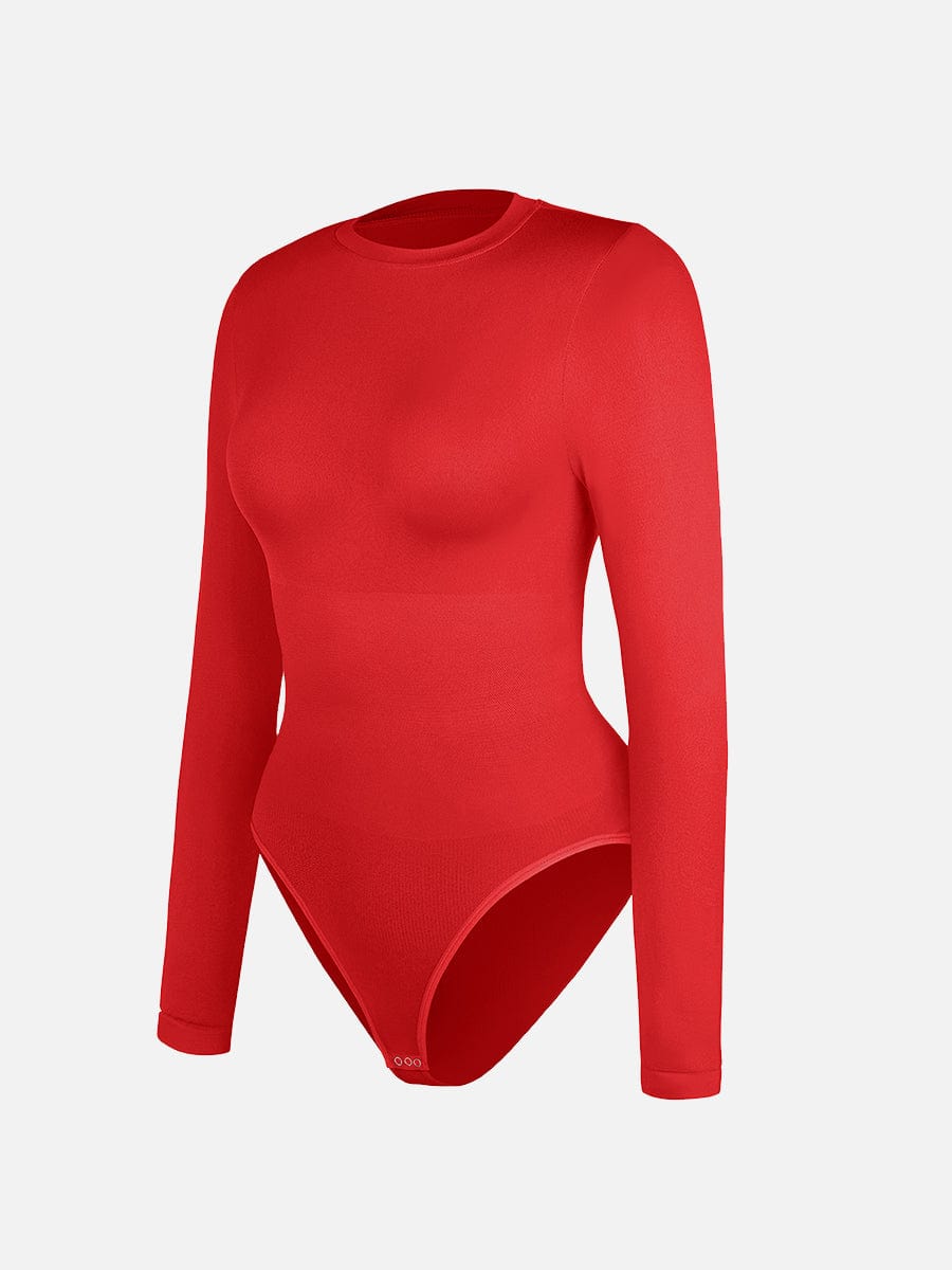 HeyCurve| Sømløs rundhals skulpturerende talje og trykknap skridt trusser bodystocking