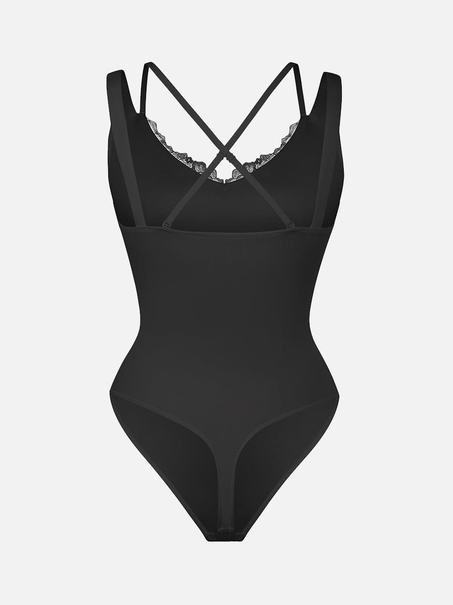 HeyCurve| Blonder V-hals T-back Talje og maveformende G-streng Bodystocking