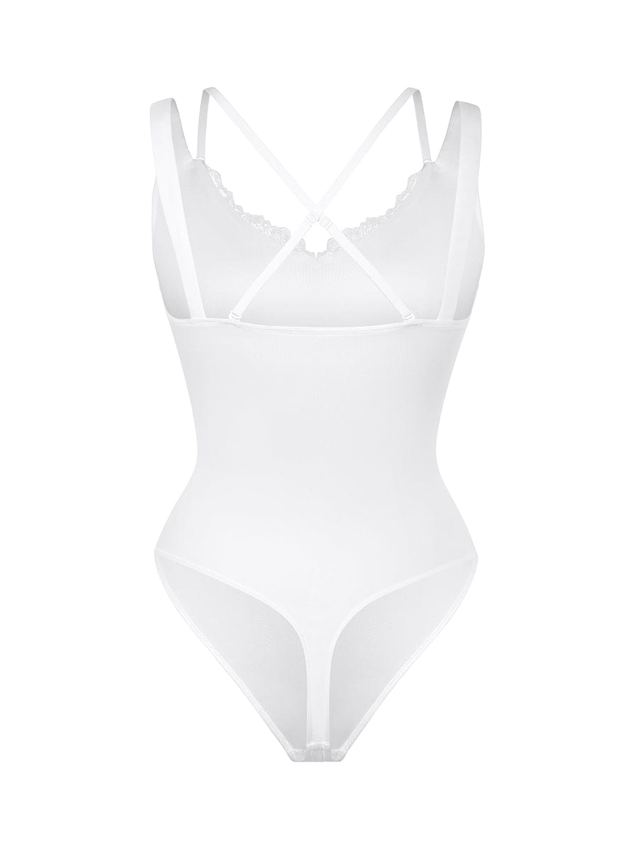 HeyCurve| Blonder V-hals T-back Talje og maveformende G-streng Bodystocking