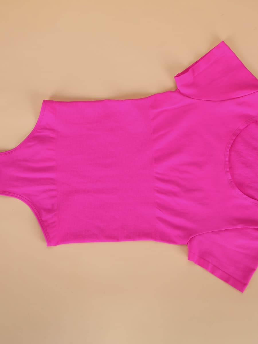 HeyCurve| Sømløs Heldragt med Kort Ærme og G-streng