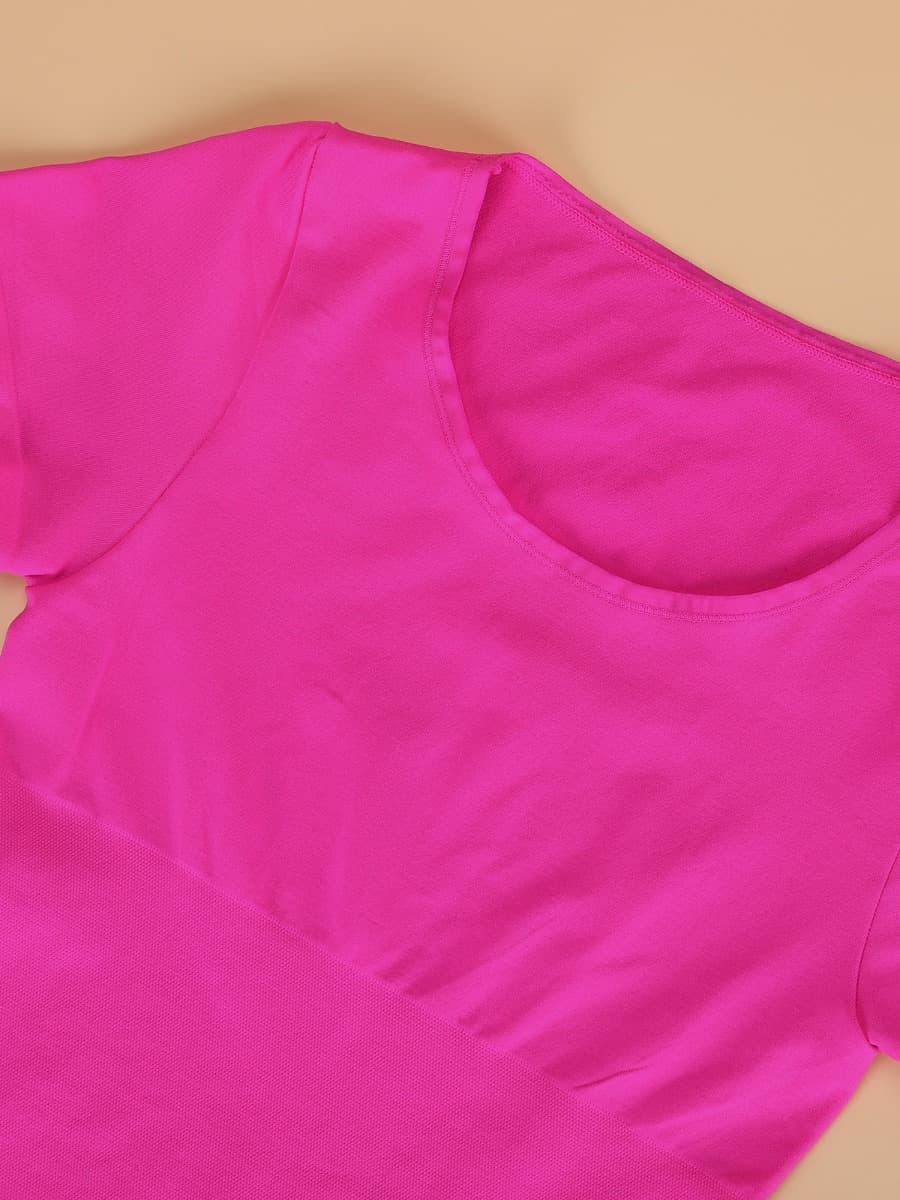 HeyCurve| Sømløs Heldragt med Kort Ærme og G-streng