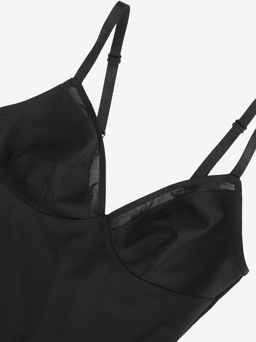 HeyCurve| Sexet dyb V-hals mesh gennemsigtig bodystocking