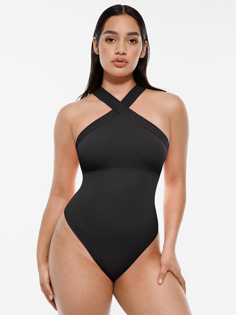 HeyCurve| Sømløs crossover halter g-streng bodystocking